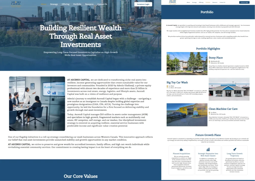 Ascendi Capital Jewelry Website showcase