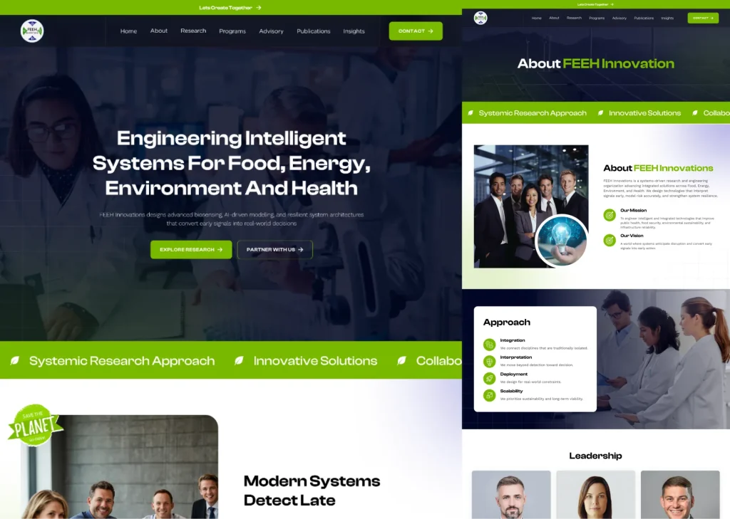 FEEH Innovations Website showcase