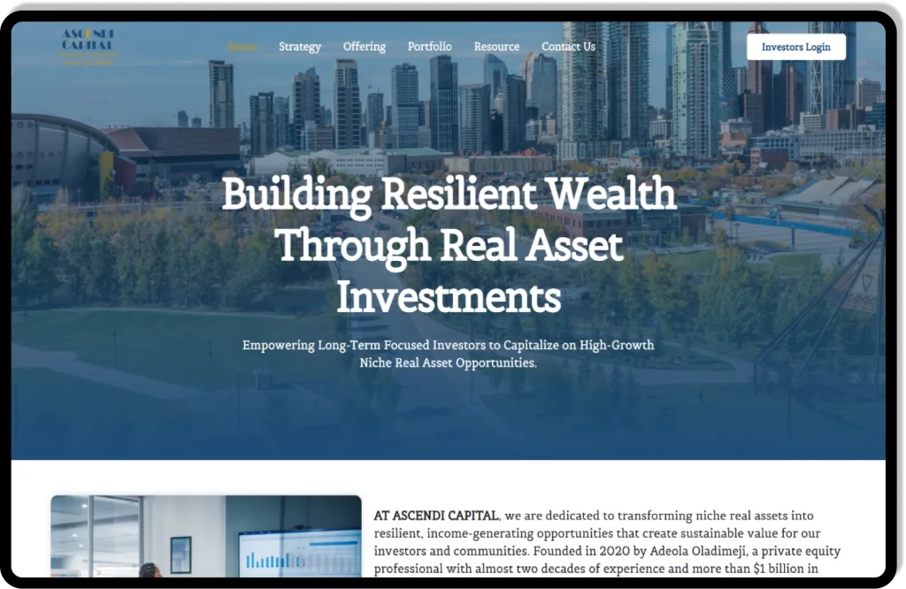 Ascendi Capital Web Design