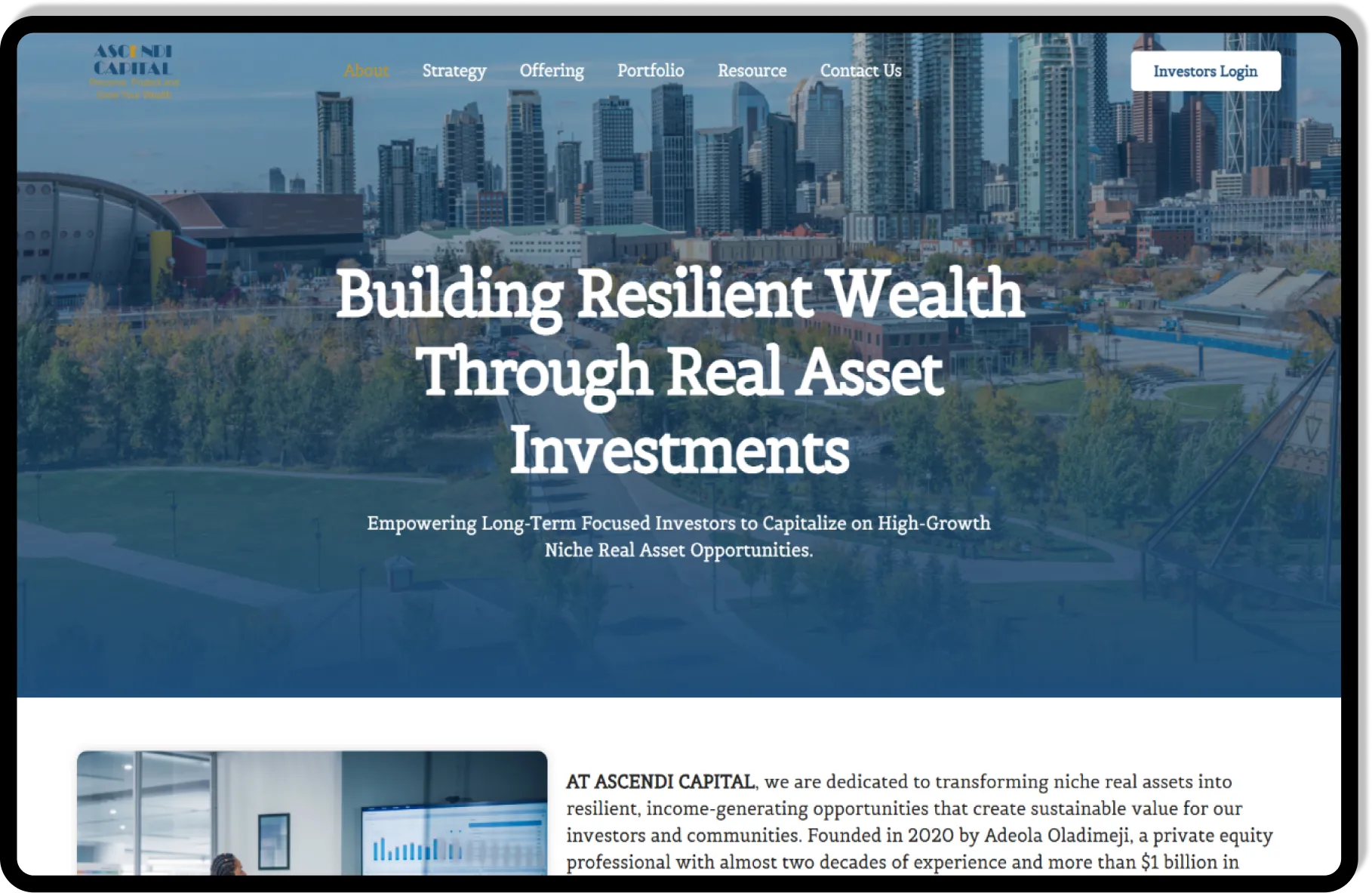 Ascendi Capital Web Design