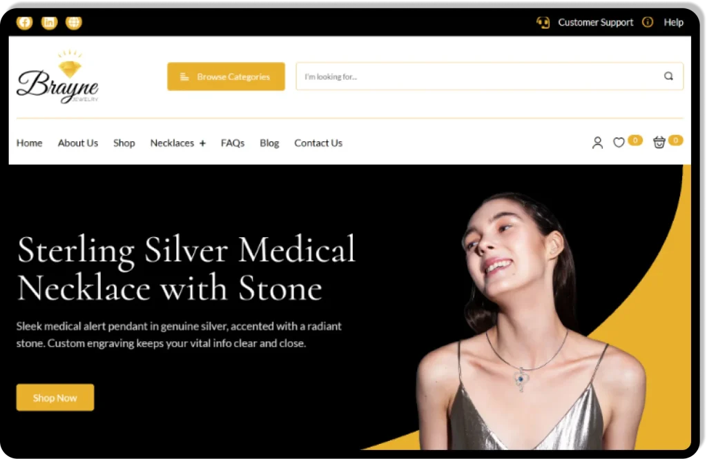 Brayne Jewelry Web Design